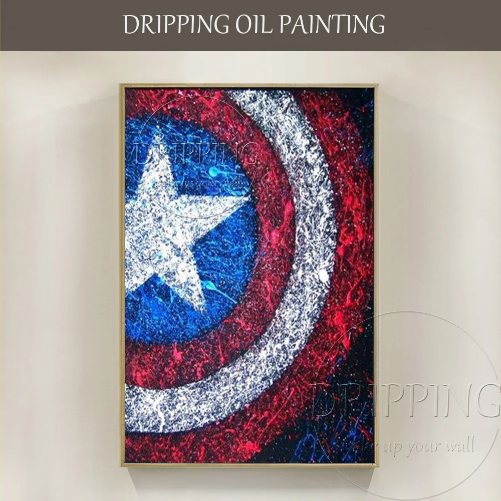 Artist Handmade High Quality Modern Art American Captain Shield Oil Painting on Canvas Colorful American Captain Shield Painting
Artist Handmade High Quality Modern Art American Captain Shield Oil Painting on Canvas Colorful American Captain Shield Painting