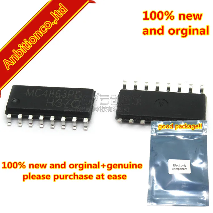 100pcs 100% new and orginal MC4863PD SOP-16 Dual-bridge Audio Power Amplifier Chip in stock
100pcs 100% new and orginal MC4863PD SOP-16 Dual-bridge Audio Power Amplifier Chip in stock