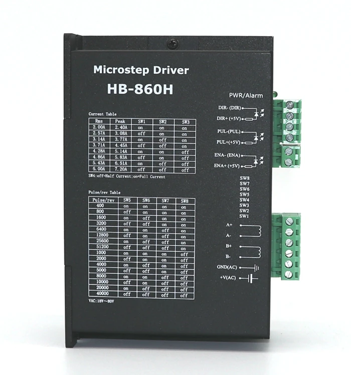 Контроллер драйвера шагового двигателя Maxgeek 86, ЧПУ HB-860H, 7,2 а, с функцией контроля перенапряжения и перегрузки по току вентилятора
Контроллер драйвера шагового двигателя Maxgeek 86, ЧПУ HB-860H, 7,2 а, с функцией контроля перенапряжения и перегрузки по току вентилятора