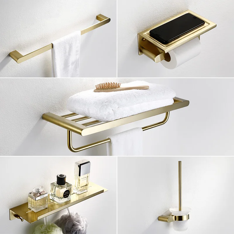 Bathroom Accessories Set Brushed Gold Bath Hardware Set Copper Material Towel Rack,Paper holder Toilet Brush Holder,hooks
Bathroom Accessories Set Brushed Gold Bath Hardware Set Copper Material Towel Rack,Paper holder Toilet Brush Holder,hooks