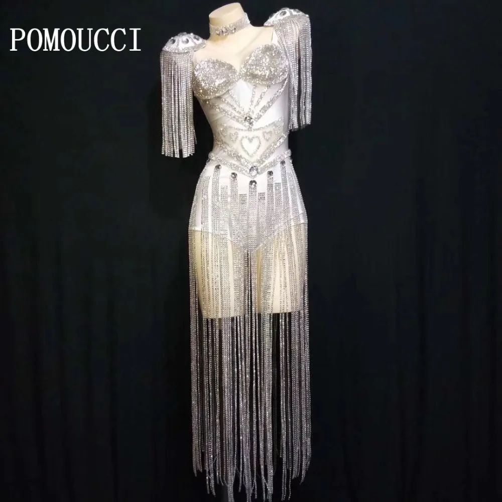 Women New Black White Crystals Epaulet Sexy Bodysuit Sparkly Tassel Outfit Women Celebrate Costume Stage Party Singer Dance Wear
Women New Black White Crystals Epaulet Sexy Bodysuit Sparkly Tassel Outfit Women Celebrate Costume Stage Party Singer Dance Wear