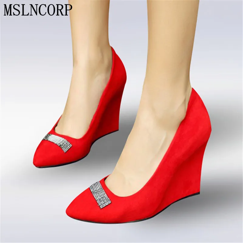 Plus Size 34-42 Spring Summer Brand High Heel Wedges Pumps Women Crystal Casual Shoes Sexy Pointed Toe Slip On Woman Dress Shoes
Plus Size 34-42 Spring Summer Brand High Heel Wedges Pumps Women Crystal Casual Shoes Sexy Pointed Toe Slip On Woman Dress Shoes