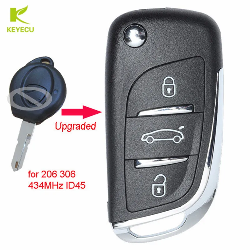 Обновленная флип-система KEYECU с 1 кнопкой 434 МГц ID45 для Peugeot 206 306 от 1998, необработанное лезвие 206
Обновленная флип-система KEYECU с 1 кнопкой 434 МГц ID45 для Peugeot 206 306 от 1998, необработанное лезвие 206