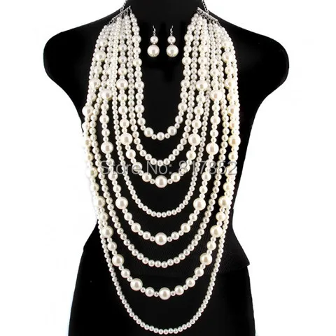 New Style P08 Women Fashion White Imitation Pearls Body Jewelry Layers Pearls Beads Necklace Earrings Body Jewelry
New Style P08 Women Fashion White Imitation Pearls Body Jewelry Layers Pearls Beads Necklace Earrings Body Jewelry