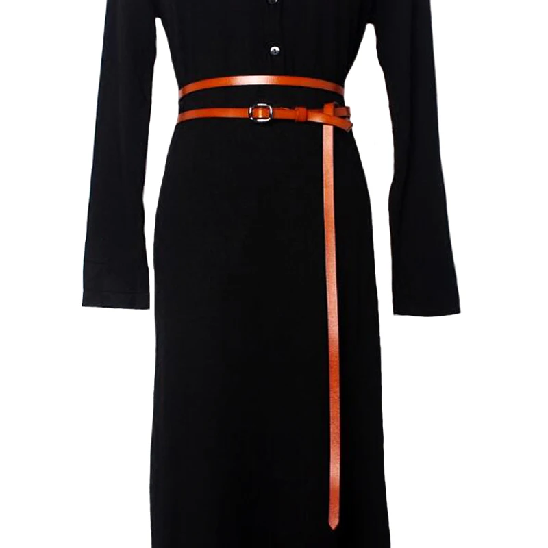 New Fashion leather belts for Women Thin long Belt Waistband Round Metal buckle real Leather Strap Best Match Accessories
New Fashion leather belts for Women Thin long Belt Waistband Round Metal buckle real Leather Strap Best Match Accessories