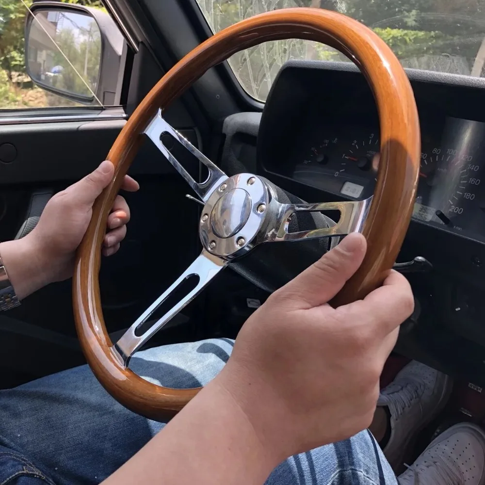 380mm wood steering wheel 15'' Cars For Classic Cars Wooden Material With Chrome Silver Spoke car steering wheel Brand New styl
380mm wood steering wheel 15'' Cars For Classic Cars Wooden Material With Chrome Silver Spoke car steering wheel Brand New styl