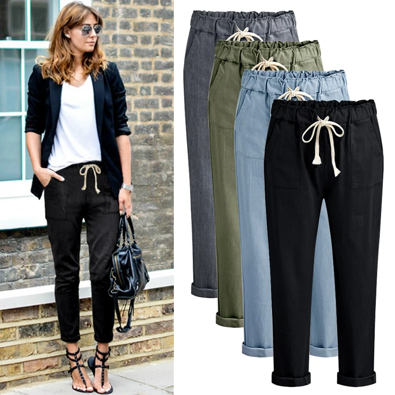 New Summer Plus Size M-4XL 5XL 6XL Thin Harem Pants Female Clothing 2020 Elastic Waist Drawstring Loose Casual Pants Black Women
New Summer Plus Size M-4XL 5XL 6XL Thin Harem Pants Female Clothing 2020 Elastic Waist Drawstring Loose Casual Pants Black Women