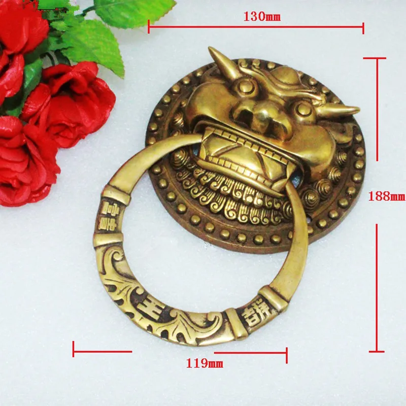 Yellow Brass Handle,Chinese Vintage Lion Head Furniture Door Pull Handle,130*188mm,1Pc
Yellow Brass Handle,Chinese Vintage Lion Head Furniture Door Pull Handle,130*188mm,1Pc