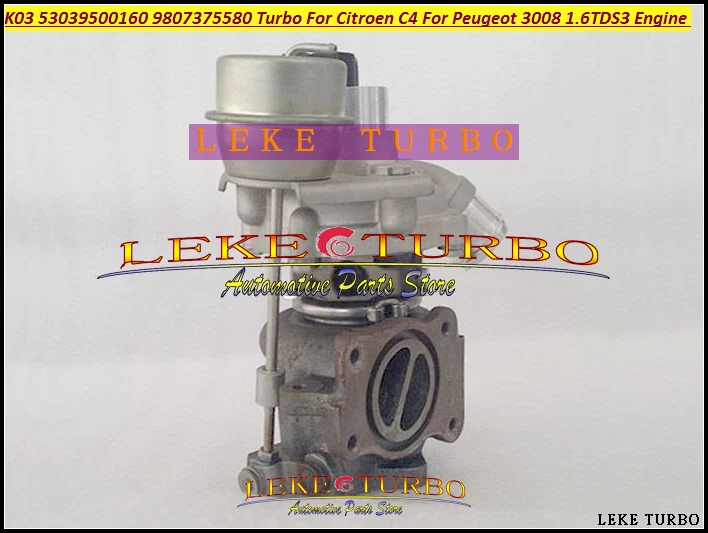 Оптовая продажа: Новый турбокомпрессор K03 160 53039500160 9807375580 для Citroen C4, Peugeot 3008 с двигателем 1.6TDS3 1.6L TDS3
Оптовая продажа: Новый турбокомпрессор K03 160 53039500160 9807375580 для Citroen C4, Peugeot 3008 с двигателем 1.6TDS3 1.6L TDS3