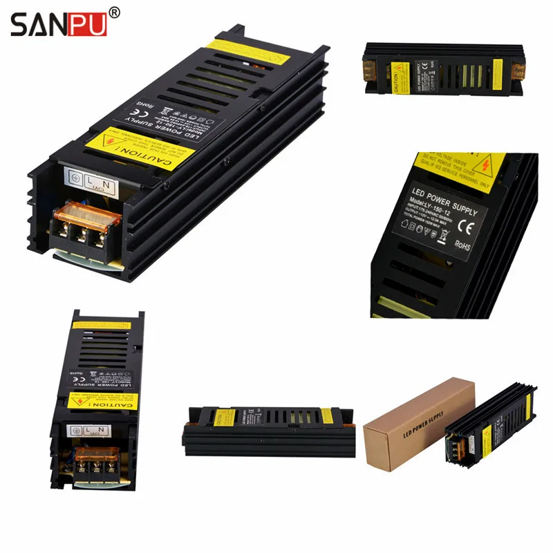 SMPS LED Driver 12v 150w 12a Constant Voltage Switching Power Supply, 110v 220v ac to dc Lighting Transformer Black Aluminum
SMPS LED Driver 12v 150w 12a Constant Voltage Switching Power Supply, 110v 220v ac to dc Lighting Transformer Black Aluminum