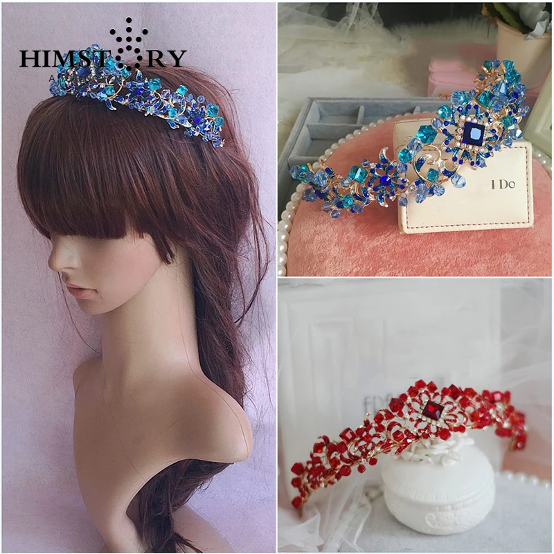 Handmade Elegance Crystal Crown Tiara Blue/Red Princess Rhinestone Hair Ornaments Hairband Prom Bride Wedding Accessories
Handmade Elegance Crystal Crown Tiara Blue/Red Princess Rhinestone Hair Ornaments Hairband Prom Bride Wedding Accessories