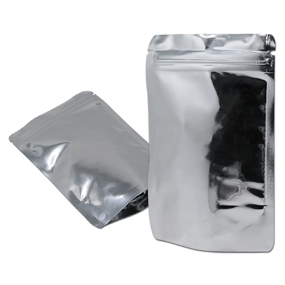 100Pcs/Lot Stand Up Aluminum Foil Bags Silver Reusable Zip-lock Pouches Food Snacks Storage Bag Christmas for Kitchen Supplies
100Pcs/Lot Stand Up Aluminum Foil Bags Silver Reusable Zip-lock Pouches Food Snacks Storage Bag Christmas for Kitchen Supplies