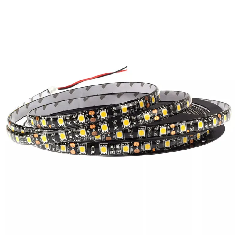 LED Strip 5050 RGB Black PCB DC 12V Flexible Light 60 led/m SMD 5050 Strip Lamp Waterproof RGB/White/Warm White/Blue/Green/Red
LED Strip 5050 RGB Black PCB DC 12V Flexible Light 60 led/m SMD 5050 Strip Lamp Waterproof RGB/White/Warm White/Blue/Green/Red
