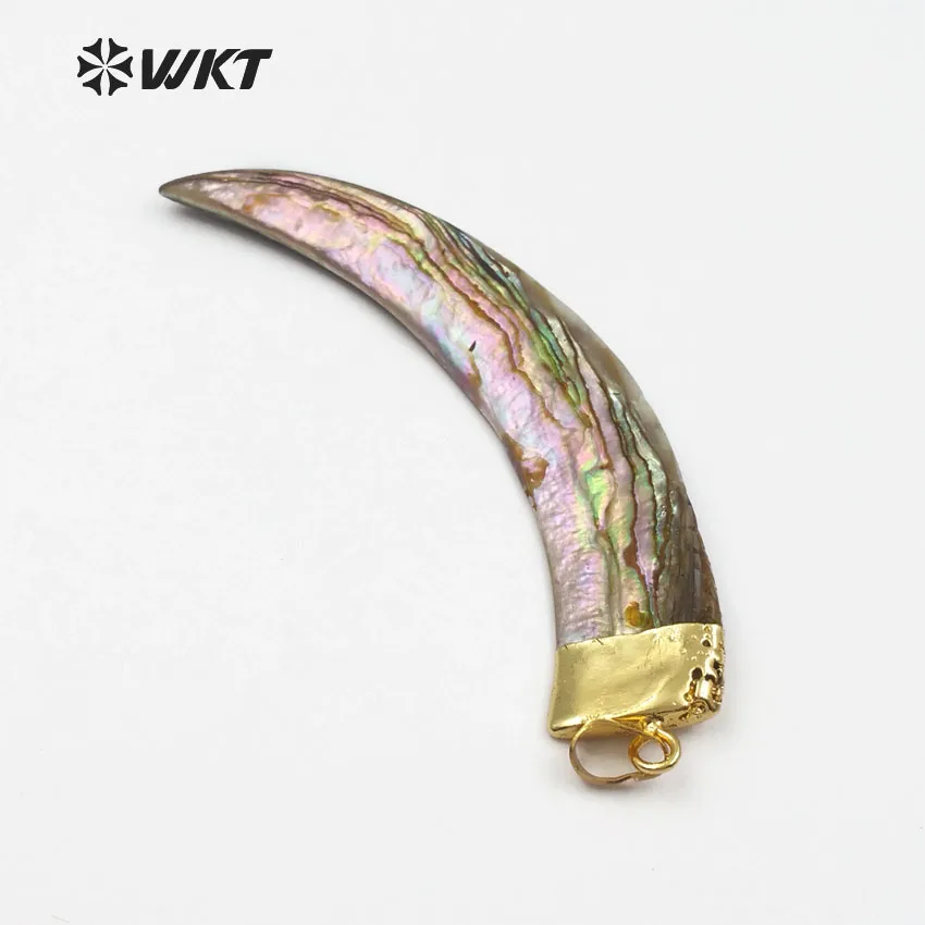 WT-JP063 WKT Big Knife Shape Abalone Shell With Gold Capped Long Moon Natural Sea Shell Pendant For Women Stylish Pendants
WT-JP063 WKT Big Knife Shape Abalone Shell With Gold Capped Long Moon Natural Sea Shell Pendant For Women Stylish Pendants