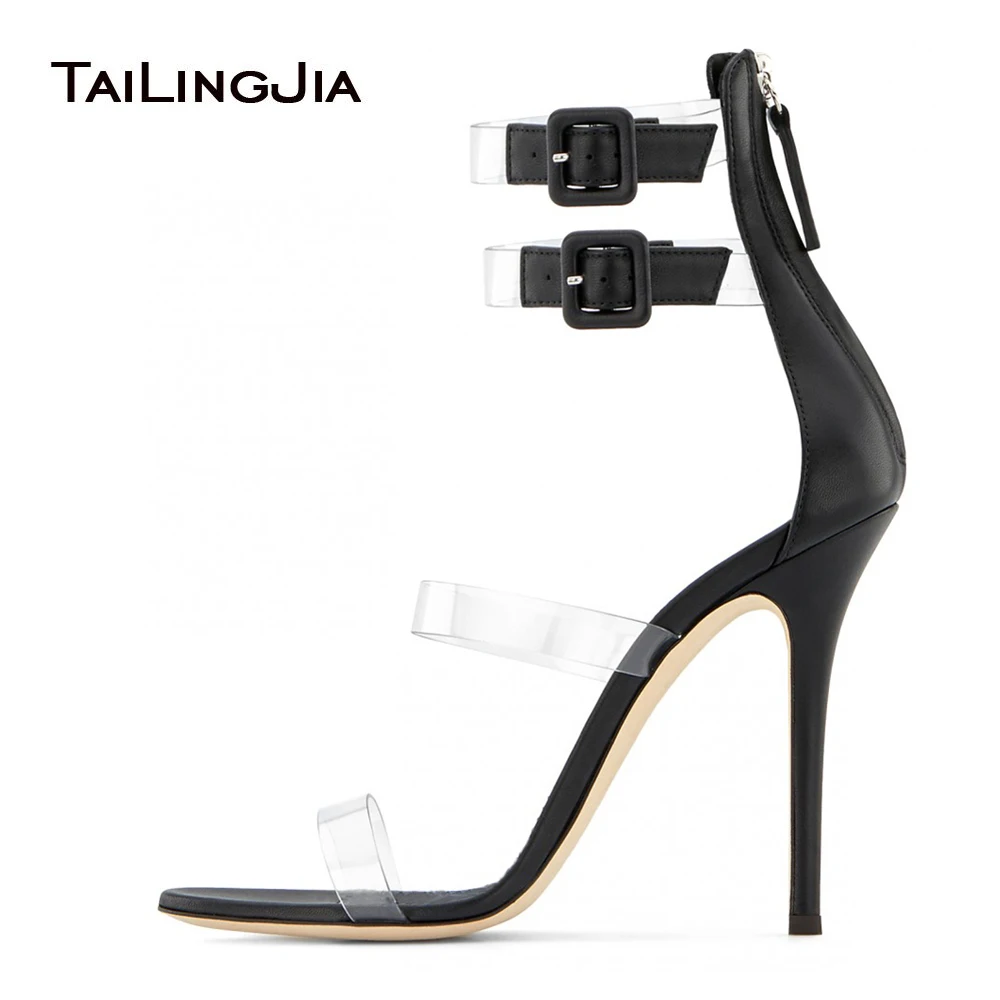 Sexy High Heel Black Strappy Women Clear Sandals Large Size Ladies Heeled Summer Transparent Shoes Stiletto Heels Ankle Strap
Sexy High Heel Black Strappy Women Clear Sandals Large Size Ladies Heeled Summer Transparent Shoes Stiletto Heels Ankle Strap