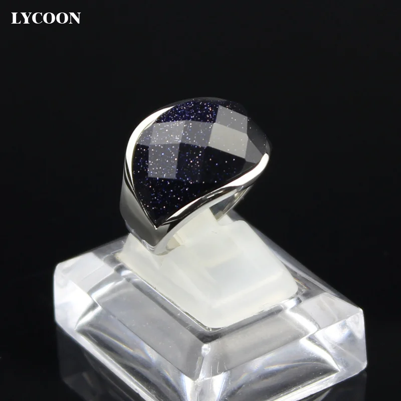 LYCOON hot sale unisex dark Blue shiny sand jewelry Ring high quality 316L Stainless steel luxury ring for women in silver color
LYCOON hot sale unisex dark Blue shiny sand jewelry Ring high quality 316L Stainless steel luxury ring for women in silver color