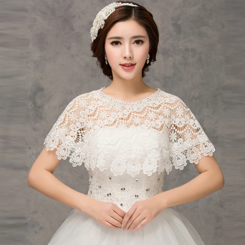 2016 new hot popular new sweet flowers gauze lace shawl bride cape sleeve round neck white wedding shawl outside Bridal Wraps
2016 new hot popular new sweet flowers gauze lace shawl bride cape sleeve round neck white wedding shawl outside Bridal Wraps