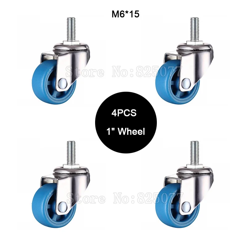 4PCS Small 1" Mute Casters Loading 20kg Replacement Swivel Casters Rollers Wheels With M6*15 Screw Rod Furniture Hardware JF1585
4PCS Small 1" Mute Casters Loading 20kg Replacement Swivel Casters Rollers Wheels With M6*15 Screw Rod Furniture Hardware JF1585