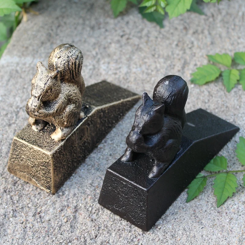 2 Pieces Squirrel Door Stop Wedge Cast Iron Gate Stopper Holder Black Bronze Home Garden Decor Vintage Ornate Statuary Metal Art 
2 Pieces Squirrel Door Stop Wedge Cast Iron Gate Stopper Holder Black Bronze Home Garden Decor Vintage Ornate Statuary Metal Art