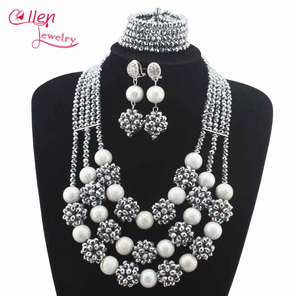 2016 New Crystal Balls Silver Plated Nigerian Wedding Jewellery African Beads Bridal Jewelry Sets Necklace Free Shipping W12823
2016 New Crystal Balls Silver Plated Nigerian Wedding Jewellery African Beads Bridal Jewelry Sets Necklace Free Shipping W12823
