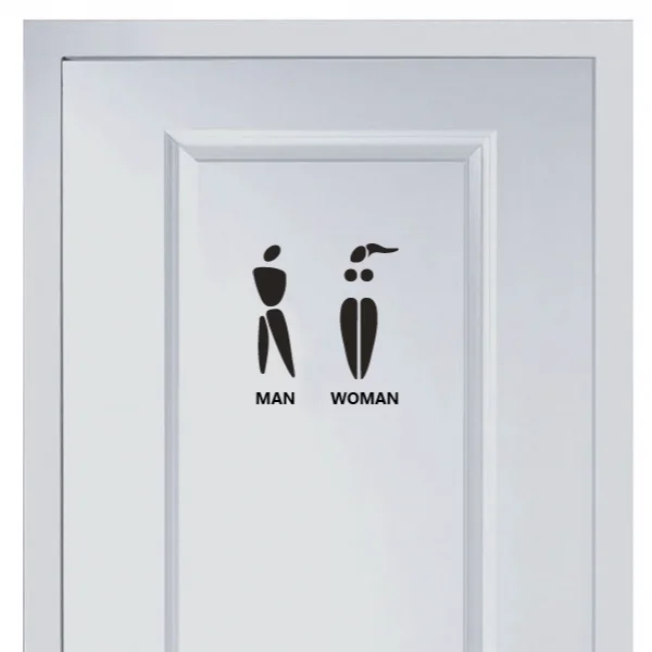 Creative marks for men and women's toilet Vinyl Sticker Fashion for Shop Office Home Cafe Hotel Toilets Door Decor Wall Stickers
Creative marks for men and women's toilet Vinyl Sticker Fashion for Shop Office Home Cafe Hotel Toilets Door Decor Wall Stickers