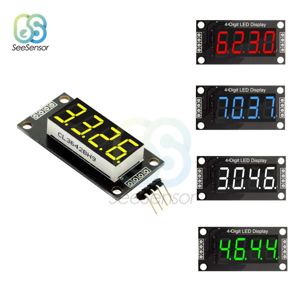 TM1637 7 Segments Digital LED Display Tube Decimal 0.36 Inch Yellow Blue 4-Digit Module Board Electronic DIY Kit for Arduino
TM1637 7 Segments Digital LED Display Tube Decimal 0.36 Inch Yellow Blue 4-Digit Module Board Electronic DIY Kit for Arduino