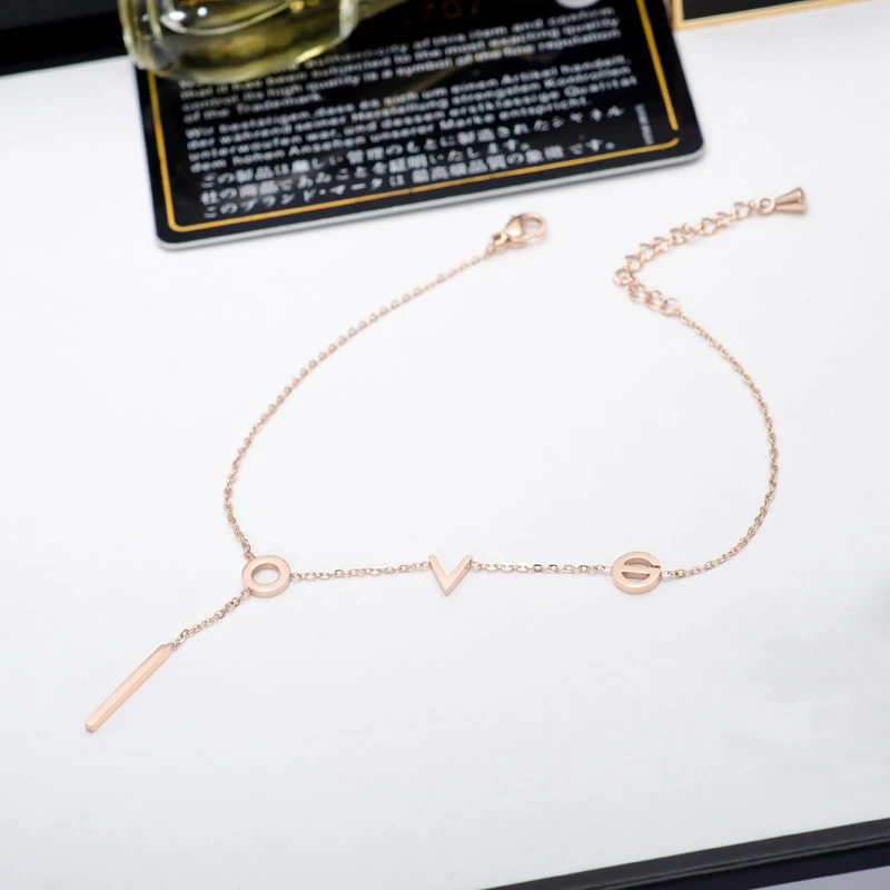 Fashion Rose Gold Anklet Elegant LOVE Letter Chain Charm Woman Gift 316 L Stainless Steel Jewelry Top Quality Not Fade
Fashion Rose Gold Anklet Elegant LOVE Letter Chain Charm Woman Gift 316 L Stainless Steel Jewelry Top Quality Not Fade