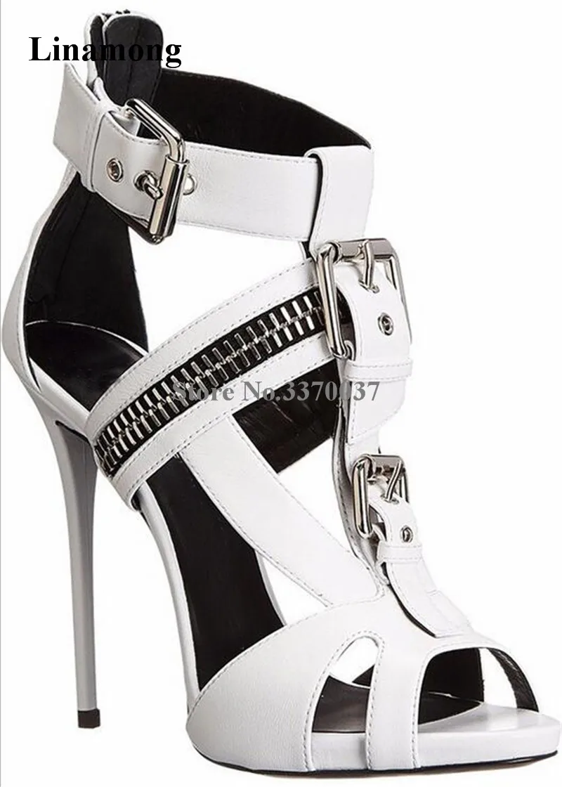 High Quality Women Brand Open Toe Zipper Design Thin Heel Gladiator Sandals Metal Buckles High Heel Sandals Cub Shoes
High Quality Women Brand Open Toe Zipper Design Thin Heel Gladiator Sandals Metal Buckles High Heel Sandals Cub Shoes