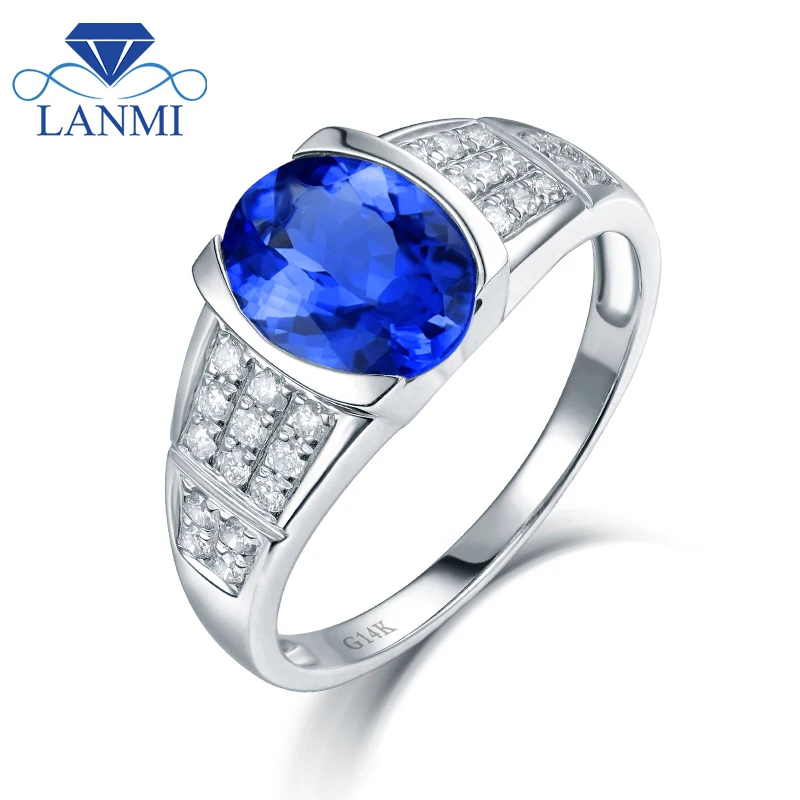LANMI Beautiful Tanzanite Rings Real 14K White Gold Shinning Diamond Ring Jewelry for Wife Anniversary Gift
LANMI Beautiful Tanzanite Rings Real 14K White Gold Shinning Diamond Ring Jewelry for Wife Anniversary Gift