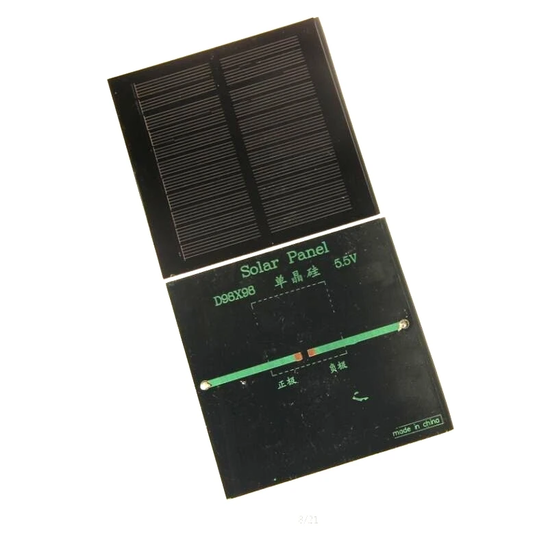 BUHESHUI1.2W 5.5V Solar Cell Monocrystalline Solar Panel Solar Module DIY Solar Charger For 3.7V 98*98*3MM 36pcs/lot Wholesale
BUHESHUI1.2W 5.5V Solar Cell Monocrystalline Solar Panel Solar Module DIY Solar Charger For 3.7V 98*98*3MM 36pcs/lot Wholesale