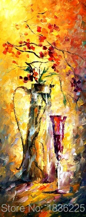 Hand Painted Still Life Knife Oil Painting on Canvas Flower in the Bottle with Red Wine Glass painting for Living Room Decor
Hand Painted Still Life Knife Oil Painting on Canvas Flower in the Bottle with Red Wine Glass painting for Living Room Decor