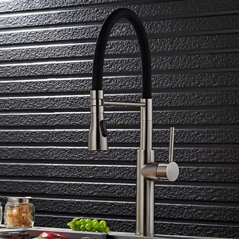kitchen Brushed Nickel chrome basin Sink Faucet Deck Mount Pull Out Dual Sprayer Nozzle Hot Cold Mixer Taps Universal faucet
kitchen Brushed Nickel chrome basin Sink Faucet Deck Mount Pull Out Dual Sprayer Nozzle Hot Cold Mixer Taps Universal faucet