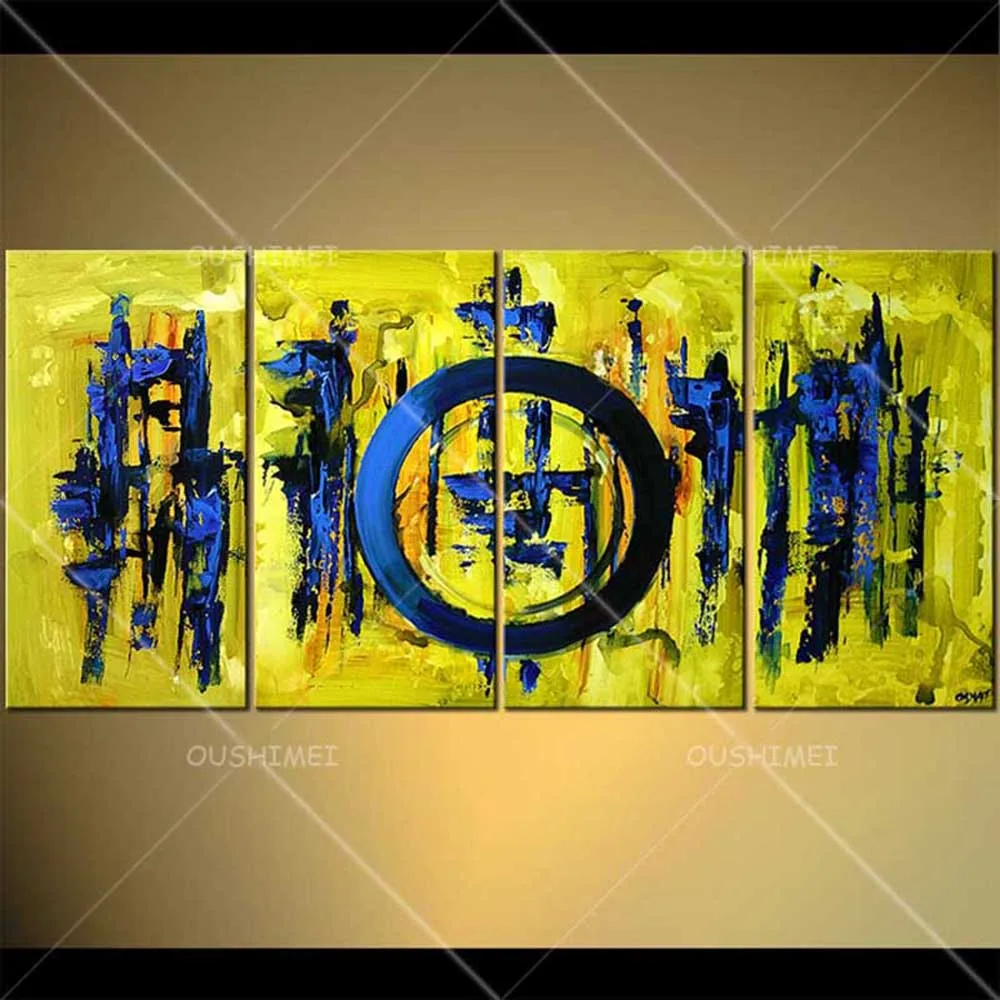 Modern Red or Yellow Color Four-piece Abstract Group of Oil Paintings Pure Hand-painted Circle Landscape Painting on Canvas
Modern Red or Yellow Color Four-piece Abstract Group of Oil Paintings Pure Hand-painted Circle Landscape Painting on Canvas