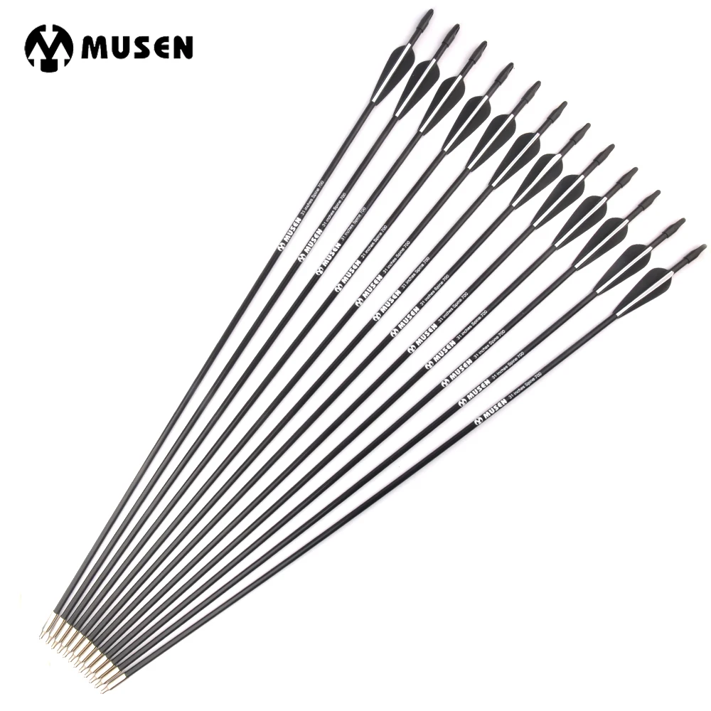 6/12/24pcs Spine 700 Fiberglass Arrow 31.5 Inches with Black White Feather for Recurve Long Bow Practice Hunting Archery
6/12/24pcs Spine 700 Fiberglass Arrow 31.5 Inches with Black White Feather for Recurve Long Bow Practice Hunting Archery