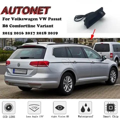 AUTONET CAR Trunk Handle Camera For Volkswagen VW Passat B8 Comfortline Variant 2015 2016 2017 2018 2019 Backup Rear View camera