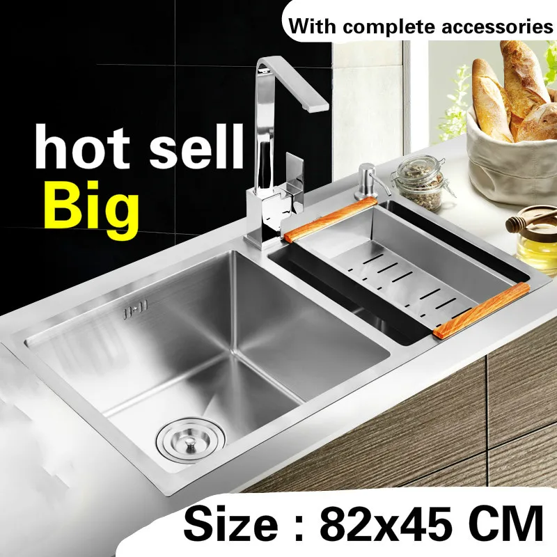 Free shipping Household Kitchen sink durable manual thick stainless steel vogue double groove big hot sell 82x45 CM
Free shipping Household Kitchen sink durable manual thick stainless steel vogue double groove big hot sell 82x45 CM