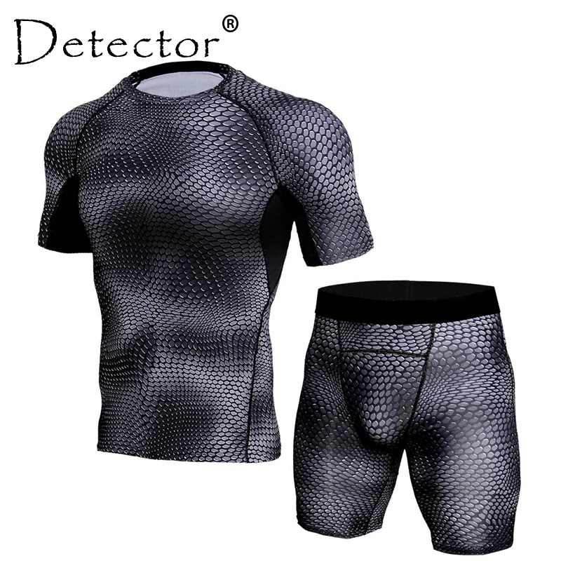 Detector Men Bodybuilding Tight Short Sleeves Shirts Leggings Compression Shirt Shorts Set Workout Fitness Sportswear Sport Suit
Detector Men Bodybuilding Tight Short Sleeves Shirts Leggings Compression Shirt Shorts Set Workout Fitness Sportswear Sport Suit