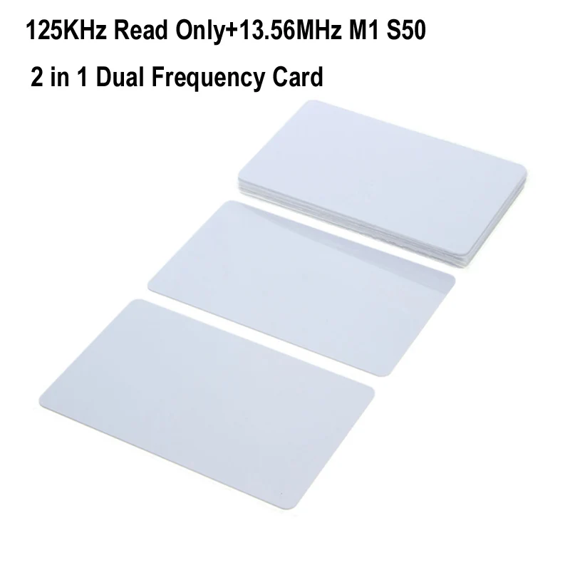 RFID Dual Frequency 125KHz EM4100 Read Only and 13.56Mhz M1 Classic S50 Blank card
RFID Dual Frequency 125KHz EM4100 Read Only and 13.56Mhz M1 Classic S50 Blank card