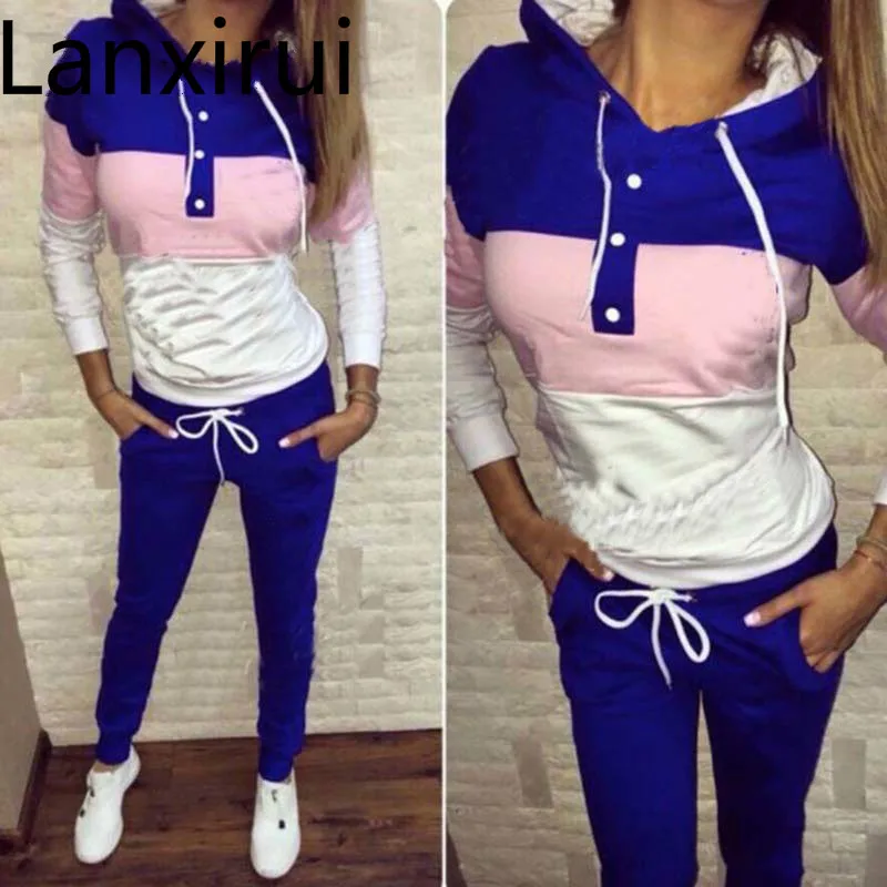 Women Two Piece Clothing Set Autumn Tracksuit Patchwork Hoodie Sweatshirt Long Pant Jogger Outfit Set Female Sweat Suit
Women Two Piece Clothing Set Autumn Tracksuit Patchwork Hoodie Sweatshirt Long Pant Jogger Outfit Set Female Sweat Suit