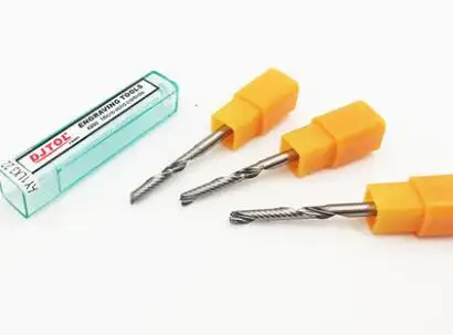 3.175mm A Series Single Flute Spiral Endmill Drill Bits, K200 DJTOL Single Fulte Cutter for Acrylic, PVC Etc. AY1LX3MM