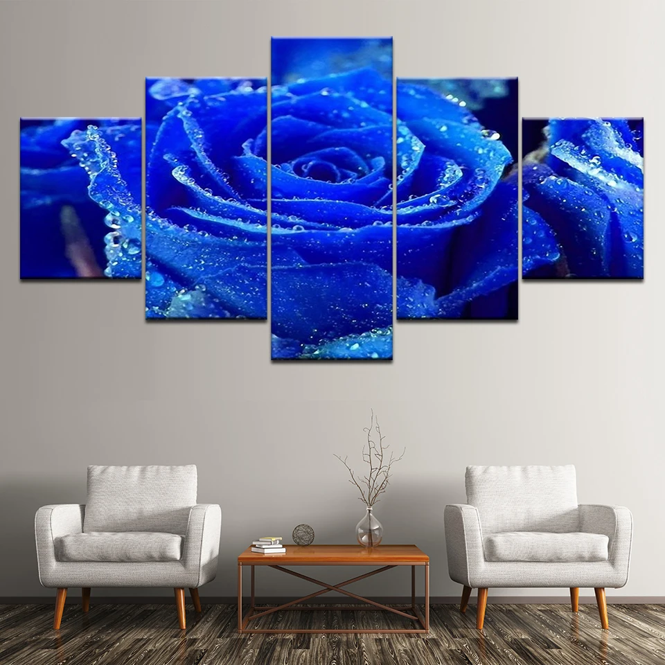 Canvas Painting blue rose flowers 5 Pieces Wall Art Painting Modular Wallpapers Poster Print for living room Home Decor
Canvas Painting blue rose flowers 5 Pieces Wall Art Painting Modular Wallpapers Poster Print for living room Home Decor