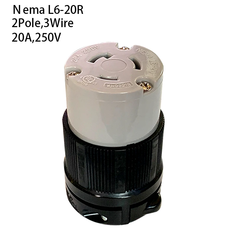 US Nema L6-20R Anti-drop Industrial Female Groungding Locking Connector Socket 2 Pole 3 Wire Electrical Plug 20A 250V
US Nema L6-20R Anti-drop Industrial Female Groungding Locking Connector Socket 2 Pole 3 Wire Electrical Plug 20A 250V