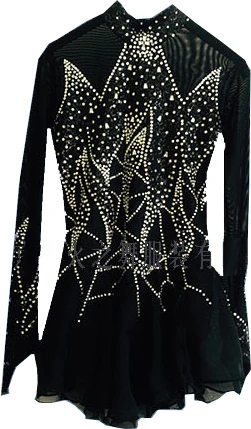 Dazzle dance dragonfly clothing design custom figure skating skating skating take training suit black drill BF0
Dazzle dance dragonfly clothing design custom figure skating skating skating take training suit black drill BF0