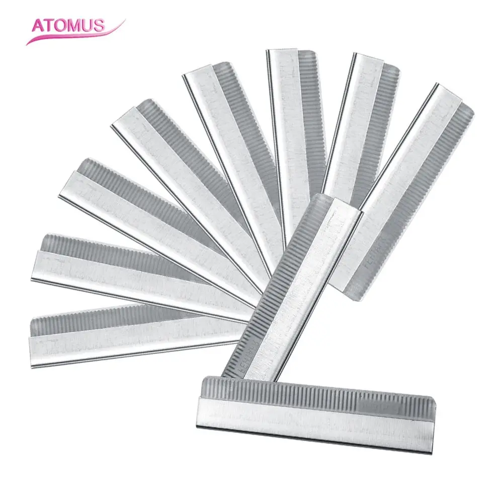 10pcs/pack Eyebrow Trimmer Blades Eyebrow Cutter Equipment Super Feather Cut Special Platinum Coated Edge Razor Blade 
10pcs/pack Eyebrow Trimmer Blades Eyebrow Cutter Equipment Super Feather Cut Special Platinum Coated Edge Razor Blade