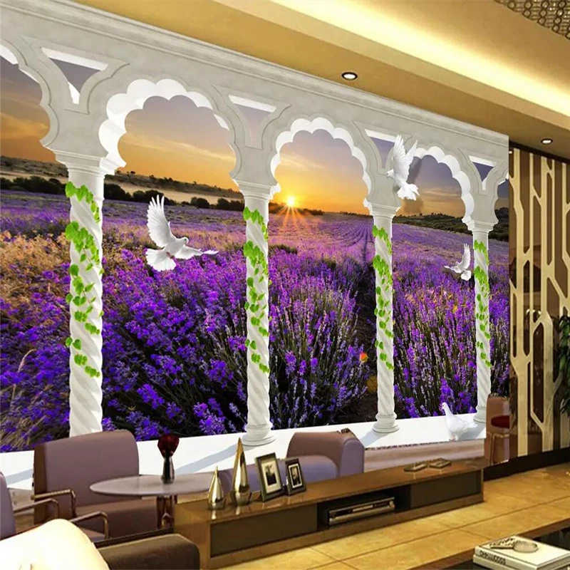 Decorative wallpaper Fantasy 3d provence purple lavender background wall painting
Decorative wallpaper Fantasy 3d provence purple lavender background wall painting