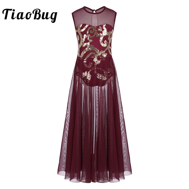 TiaoBug Kids Teens Shiny Sequins Floral Mesh Dance Dress Children Girls Ballet Gymnastics Leotard Stage Lyrical Dance Costumes
TiaoBug Kids Teens Shiny Sequins Floral Mesh Dance Dress Children Girls Ballet Gymnastics Leotard Stage Lyrical Dance Costumes