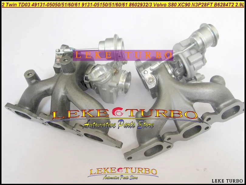 2 Twin Turbo TD03 49131-05050 49131-05060 49131-05150 49131-05160 8602932 8602933 Для Volvo S80 XC90 2.9T N3P28FT B6284T B6284T2
2 Twin Turbo TD03 49131-05050 49131-05060 49131-05150 49131-05160 8602932 8602933 Для Volvo S80 XC90 2.9T N3P28FT B6284T B6284T2