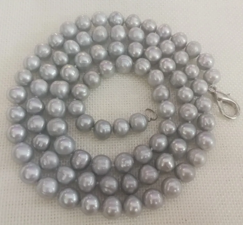 Women Jewelry 80cm 32'' necklace 8x9mm bright gray pearl handmade Real cultured freshwater pearl gift
Women Jewelry 80cm 32'' necklace 8x9mm bright gray pearl handmade Real cultured freshwater pearl gift