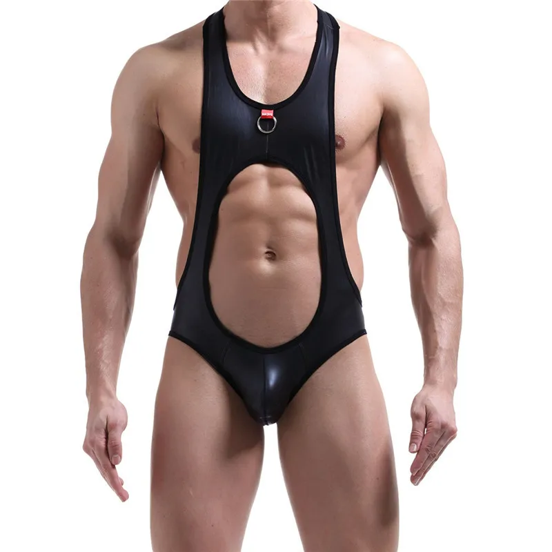 Sexy Men Undershirt Faux Leather PU Men's Close-fitting Vest Fitness Elastic Casual O-neck Open Butt Breathable Undershirts
Sexy Men Undershirt Faux Leather PU Men's Close-fitting Vest Fitness Elastic Casual O-neck Open Butt Breathable Undershirts