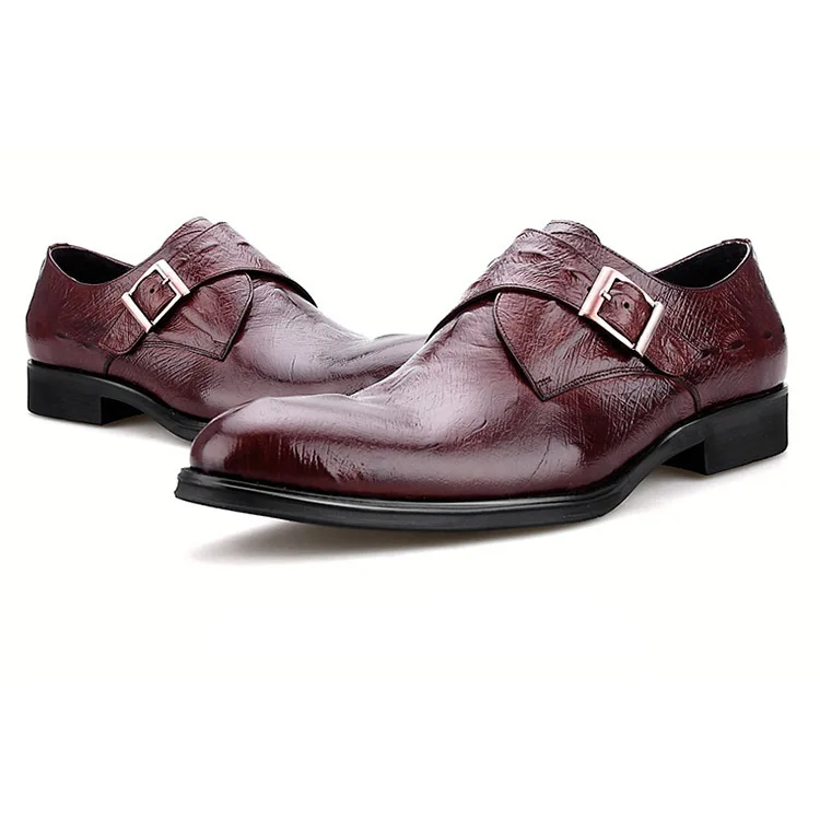 Crocodile Grain Wine Red / Black Wedding Shoes Mens Dress Shoes Genuine Leather Business Shoes With Buckle
Crocodile Grain Wine Red / Black Wedding Shoes Mens Dress Shoes Genuine Leather Business Shoes With Buckle